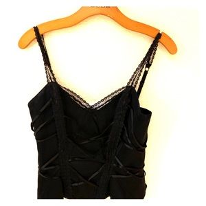 👑 bebe Lace and silk black corset
